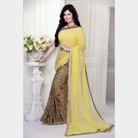 Vinay’s Soft Printed Georgette Sharee with all over rhine stone